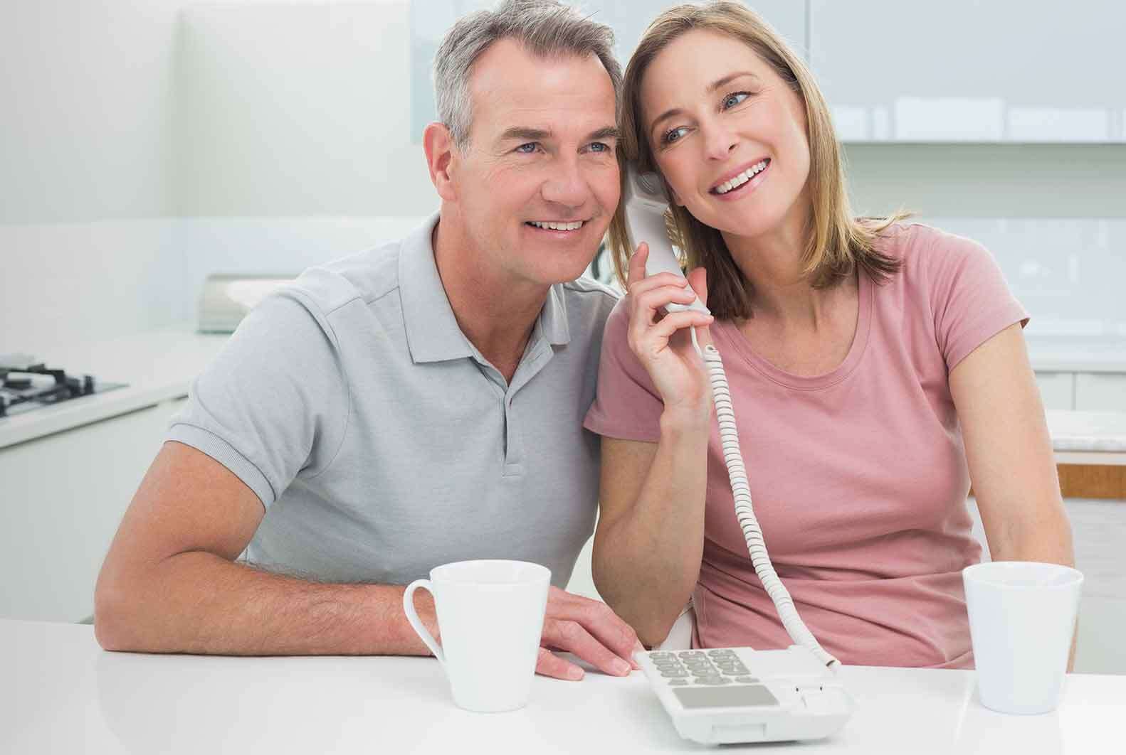Couple on home phone